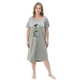 thumbnail image 6 of FEREMO 3 Pack Nightgowns for Women Plus Size V Neck Printed Sleepwear Loose Comfy Night Gown, 6 of 7
