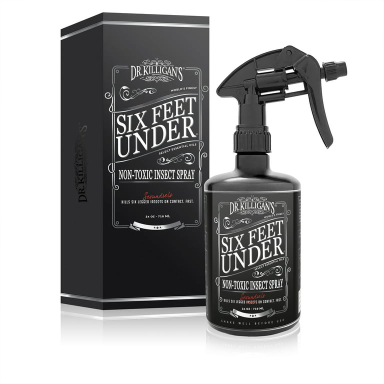 Dr. Killigan's Six Feet Under Non Toxic Insect Killer Spray | Indoor  Natural Pest Control | Flea, Tick, Pantry & Clothing Moths, Ant, &  Cockroach 