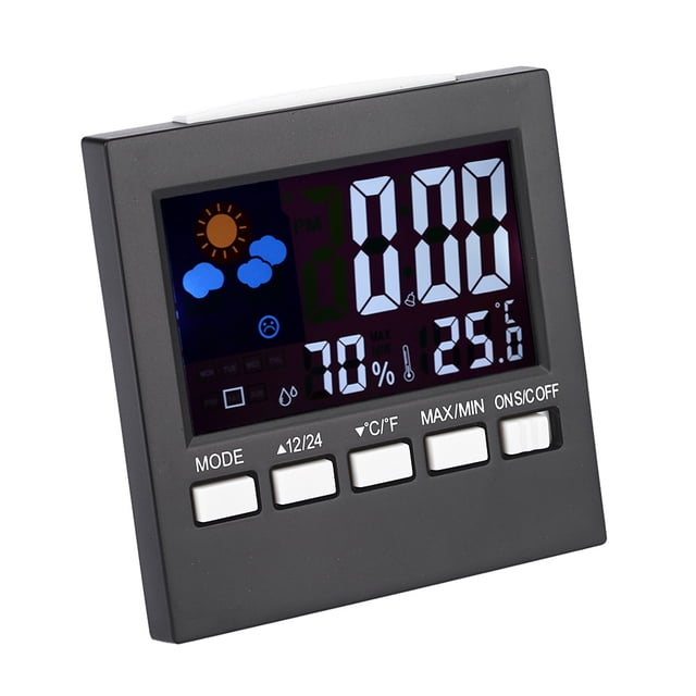 Tignapoo Station Météo Numérique Multifonctionnelle avec Affichage LCD Couleur, Moniteur d'Humidité et de Température, Calendrier, Alarme et Rétroéclairage - Batterie Non Incluse, Modèle 2159T