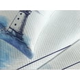 thumbnail image 4 of Ambesonne Lighthouse Quilted Bedspread Set 3 Pcs, Handdrawn Art Anchor, King Size, Blue and White, 4 of 5