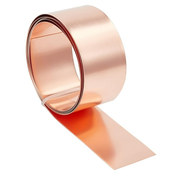 3.28FT 99.9% Pure Copper Roll (26 Ga 1.2" Width)/30x0.4mm Metal Foil Roll Pure Copper Strip Copper Flashing Metal Plate