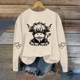thumbnail image 2 of successthop Sweatshirts for Women Western Cow Crewneck Long Sleeve Sweater Pullover Tops Casual Print Stylish Outwear, 2 of 6