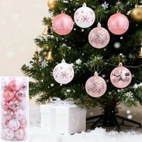 Feltree 24-Piece Christmas Ball Ornaments Gift Box Set with Colorful Painted Plastic Hanging Balls for Christmas Tree Decor