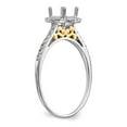 thumbnail image 6 of Solid 14k Yellow and White Gold Two Tone Gold Round Halo Diamond Side-Stones with CZ Cubic Zirconia Center Stone Engagement Ring Size 5.5, 6 of 8