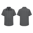 thumbnail image 4 of Dagugfen Cotton Linen Button down Shirts for Teen Boy Short Sleeve Collared Neck Lightweight Breathable Summer Casual Shirts 5-15 Years, 4 of 8