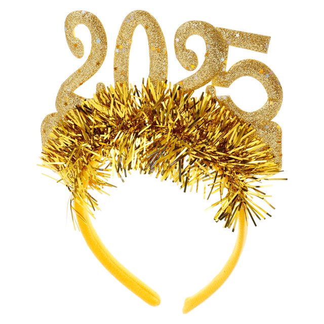 OULII New Year Party Decoration Headband Golden Cloth Party Accessory For Women 1Pack