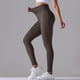 thumbnail image 4 of Pantalones de yoga de cintura alta con estampado de cara sonriente de color sólido y sin costuras, mallas deportivas para correr y fitness, 4 of 6