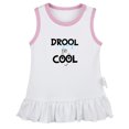 thumbnail image 2 of iDzn Drool is Cool Funny Dresses For Baby, Newborn Babies Skirts, Infant Princess Dress, 0-24M Kids Graphic Clothes (White Sleeveless Dresses, 18-24 Months), 2 of 4