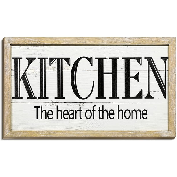 Kitchen Sign Rustic Kitchen Wall Decor Sign 'Kitchen The Heart of The ...