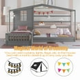 thumbnail image 3 of Bellemave House Beds for 2, Wood L-Shape Twin Bed Frame with Roof and Fence Railings, Double Twin Size Montessori Bed Frame No Box Spring Needed (Grey), 3 of 9