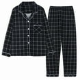 thumbnail image 4 of Afdoent Pajama Sets For Women Cozy Pajama Long Sleeve Cardigan Plaid Sleepwear For Fall And Winter Home Sleepwear Holiday, 4 of 4