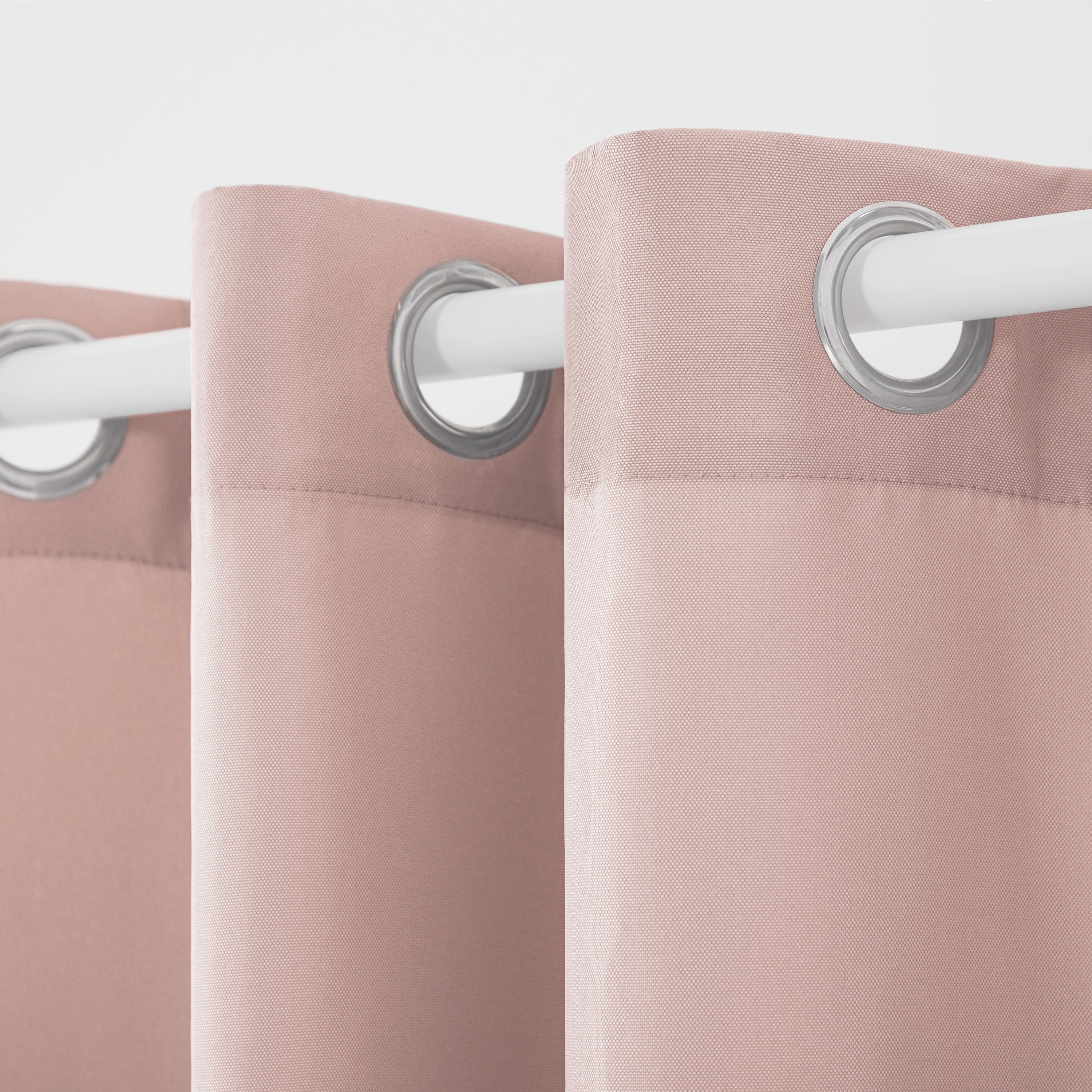 TOWN & COUNTRY BASICS Cabana Solid Heavyweight Indoor Outdoor Curtains, Light Filtering Opacity with Grommet Top, Water Repellent, 2-Pack Set, 54"x108", Blush