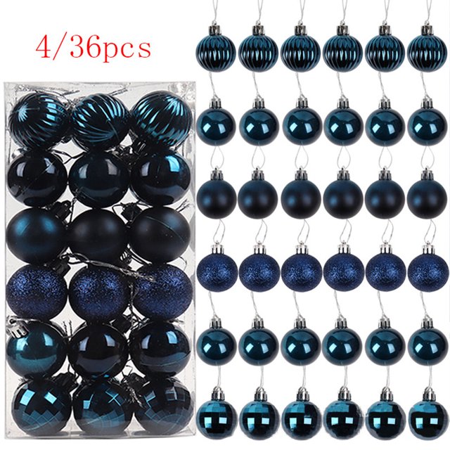 Matsuzay 36 Uds bolas de decoración colgante de árbol de Navidad Navidad Año Nuevo fiesta actividad decoración colgantes DIY artesanía árbol Kits de decoración para fiestas gris oscuro Matsuzay HA007626-09B