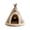 Brown#001, variant on Cat Bed, Striped Polyester Teepee Enclosed Pet Tent House with Removable Cushion, Washable Soft Kitten Cave Hut for Small Puppy Indoor Rest,Cat Beds-Gray/M