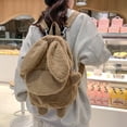 thumbnail image 2 of Mochila de estilo estudiante de moda para mujer Mochila de conejo linda de invierno Bolso de doble propósito, 2 of 5