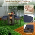 thumbnail image 6 of Gymax 5PCS Patio Bar Set Rattan Bar Furniture Set w/ Table & 4 Cushioned Stools Navy, 6 of 10