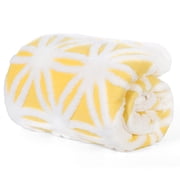 Oumilen Yellow, White Star Adult Flannel Throw, 60 x 50