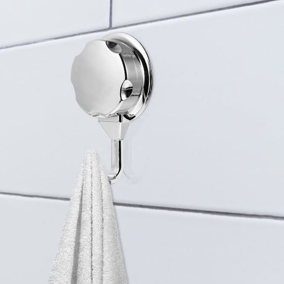 SEWOART Bathroom Shower Hook Suction Hooks Heavy Duty Silver ABS 2Pack