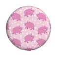 thumbnail image 4 of Spare Tire Cover, Rose Pink Cute Pig Love Wheel Cover Tire Covers For Trailers Car Truck Camper Universal Tire Covering Fits Diameter14"-17", 4 of 4