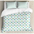 thumbnail image 1 of Floral Duvet Cover Set King Size, Ornamental Petals with Dots and Paisleys Hand Drawn Orient Nature Elements, Decorative 3 Piece Bedding Set with 2 Pillow Shams, Green Pale Blue Grey, by Ambesonne, 1 of 3