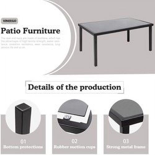 Devoko 4‑Piece Patio Bistro Set – Textilene Outdoor Conversation Set with Loveseat and Tea Table, Gray