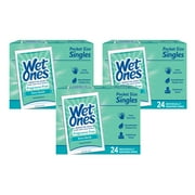 Wet Ones Sensitive Skin Hand Wipes Individually Wrapped Singles - 24 Count (Pack of 3)