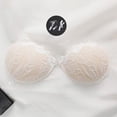 thumbnail image 2 of Yuanlong Womens Strapless Backless Bra Floral Lace Push Up Adhesive Bra Front Snap Closure Reusable Silicone Waterproof Bra, 2 of 4