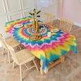 thumbnail image 3 of Colorful Tie Dye Spiral Mandala Pattern Rectangle Tablecloth 60"x102",Waterproof Polyester Rectangle Table Cloth, Wipeable Spillproof Polyester Tablecloth for Dining, Camping, Indoor and Outdoor, 3 of 6