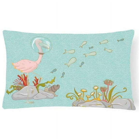 Flamingo Underwater Canvas Fabric Decorative Pillow
