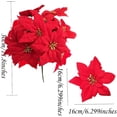thumbnail image 4 of Zhuge 8 Pack 7 Heads Christmas Artificial Poinsettia Flowers Faux Poinsettia Bush Bouquets Silk Poinsettia Christmas Tree Ornaments Poinsettia Flowers Arrangement for Xmas Holiday Decor(Golden Red), 4 of 5