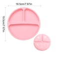thumbnail image 3 of Linnome 3 Compartment Suction Plate Silicone Strong Grip Divided for Toddlers Microwave Safe Dishwasher Friendly 7.7x7.7in Pink, 3 of 6