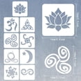 thumbnail image 2 of 9PCS Spiritual Symbols Stencils for Painting 5.9x5.9inch Reusable Symbols Drawing Templates Plastic PET Moon Star Lotus Flowers Painting Stencils for Wall Floor Decoration colorful, 2 of 9