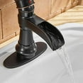 thumbnail image 6 of BWE Oil Rubbed Bronze Bathroom Faucet Waterfall Farmhouse Sink Mixer Tap Deck Mounted Single-Handle with Drain Assembly and Supply Hose Lead-Free Lavatory Matte, 6 of 10
