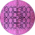 thumbnail image 1 of Ahgly Company Indoor Round Oriental Purple Industrial Area Rugs, 5' Round, 1 of 4
