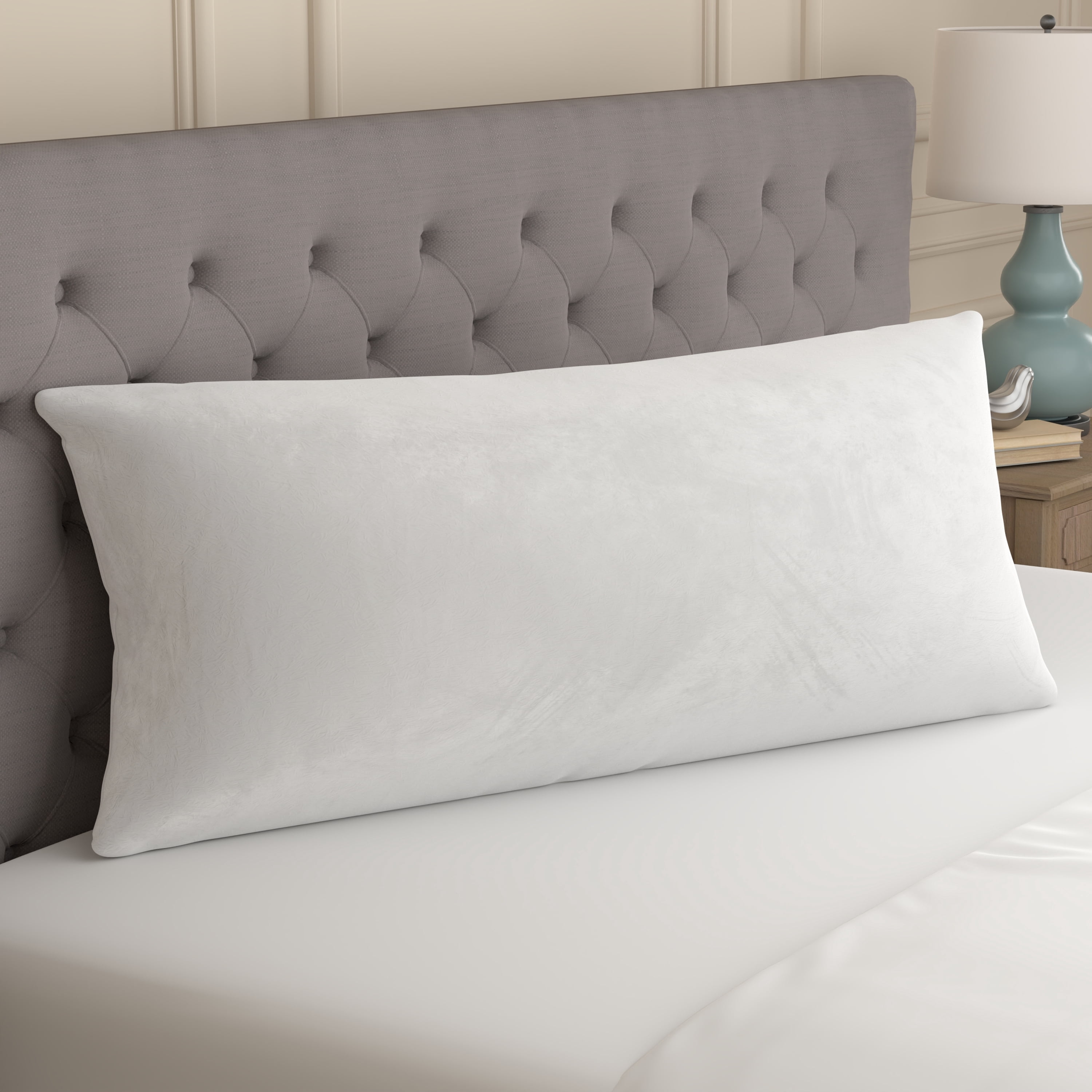 Sealy Huggable Support Body Pillow, 46"- Soft Velvety Cover, Squishable Comfort