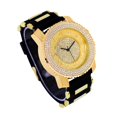 thumbnail image 2 of Men's Oversized Diamond Watch with Iced Out Dial and Bling Case - Comfortable Silicone Band - Quartz Movement - Stylish Timepiece in Gold, 2 of 5