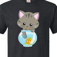 thumbnail image 4 of Inktastic Cute Cat, Little Cat, Kitty, Kitten, Fish Bowl T-Shirt, 4 of 5