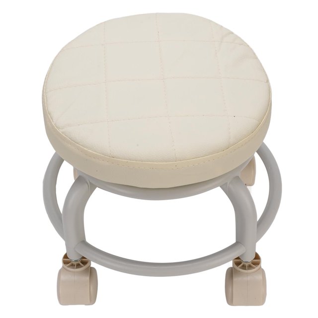 Tabouret Bas, Rembourrage Doux en Cuir PU Tabouret Roulant pour Garage