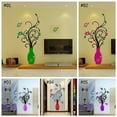 Acrylic Mirror Wall Stick Decal 3D Vase Wall Murals DIY Flower Tree