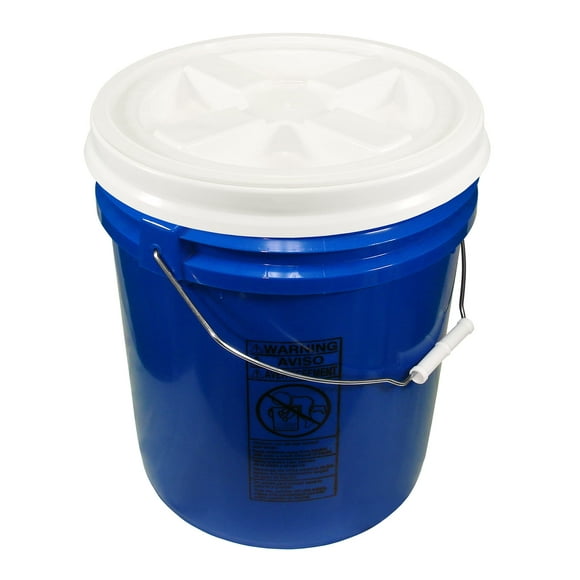 Bucket Kit, One Blue 5 Gallon Bucket 90 mil with White Gamma Seal Lid