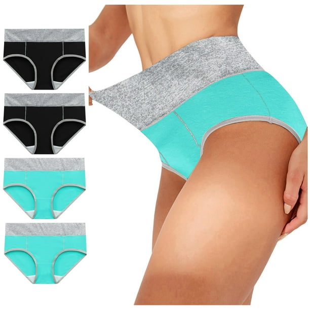 Flywake Savings Clearance 2023! Underwear for Women Women's Cotton Panties  Underpants Bikini Briefs Bikini Brief High Waist Tummy Control Underwear  4-Pack 