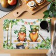 thumbnail image 2 of St. Patrick's Day Placemats Set of 12, Green Gnomes Lucky Shamrocks Grey Farm Wooden Placemats for Dining Table, Place Mats for Kitchen Tabletop, Waterproof Wipeable Dining Table Mats Set, 2 of 9