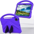 thumbnail image 4 of Kids Case for iPad Air 11 Inch 2024 / iPad Pro 11 Inch 5th Generation 2024 with Kickstand/Handle Stand Lightweight Soft EVA Foam Shockproof Silicone Cover Boy Girl, Purple, 4 of 7