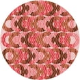 thumbnail image 1 of Ahgly Company Tapis Rond Lavable en Machine Intérieur Transitionnel Rouge Lave, 3 Pieds Rond, 1 of 7
