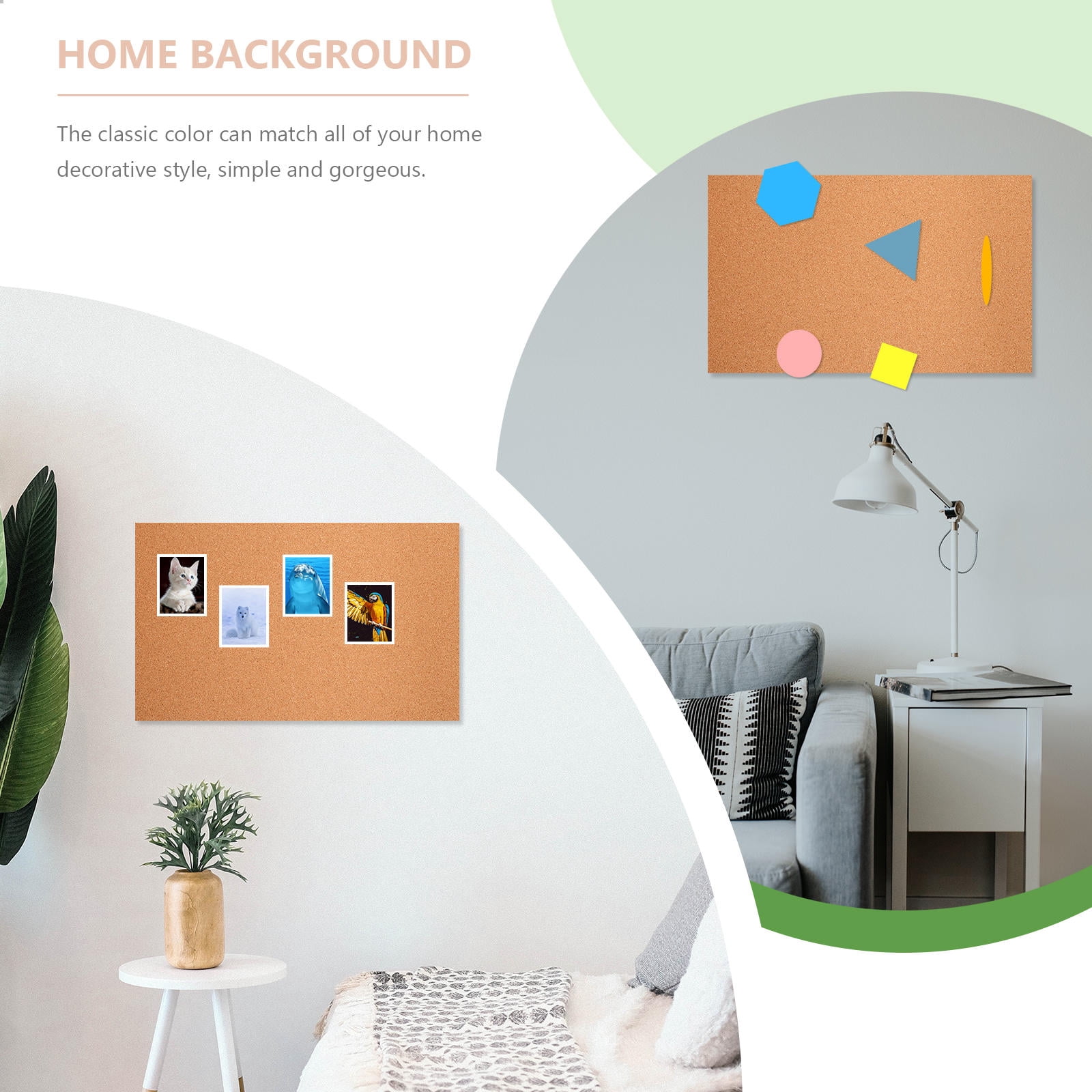 PBPBOX 1Set Cork Board Light Brown for Home Use Multifunctional Photo Display Memo Wall Board