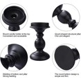 thumbnail image 3 of Candelabro de metal negro, 2 piezas, candelabro retro, adorno de mesa de boda, centros de mesa, decoración de mesa para fiestas, Navidad, día de San Valentín, Halloween brillar Electrónica, 3 of 5