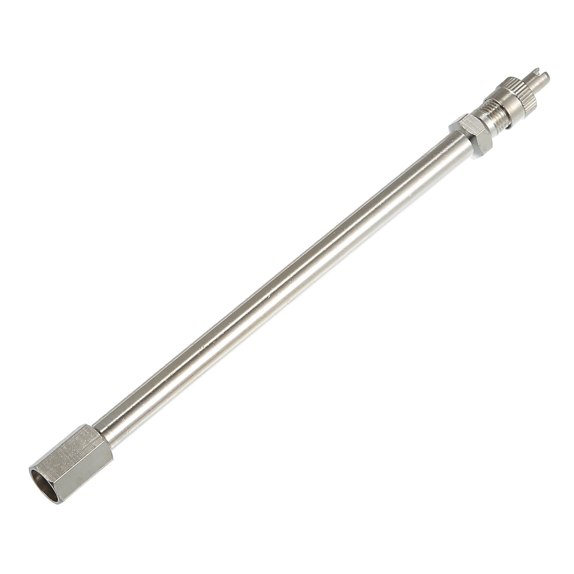 Unique Bargains 5.90" Dually Valve Stem Extenders for Car Motorcycle Silver Tone 1 Set