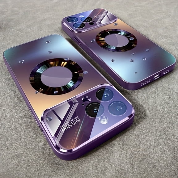 New Desert Titanium Luxury Matte Magnetic Wireless Charging Phone Case for iPhone 16 15 14 13 Pro Max Case with Glass Lens Protector Soft Bumper Shockproof Cover
