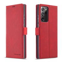 Allytech Wallet Case for Samsung Galaxy Note 20 Ultra, Premium PU Leather Book Style Retro Credit Cards Slots Shockproof Anti-scratch Defender TPU Bumper Cover for Samsung Galaxy Note 20 Ultra,Red