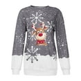 thumbnail image 4 of Femmes de Noël Pullover Hoodie Soft Outwear Graphique Imprimé Mode Sweatshirt Col Rond Hiver Cardigan Manches Longues Fermeture Blouse Longueur Moyenne Veste, 4 of 7